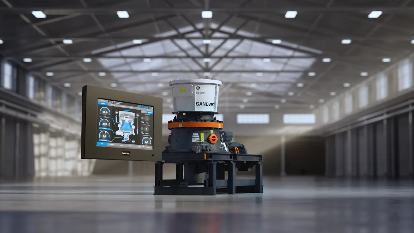 Sandvik CH830i is a technologically advanced, high capacity mid-range cone crusher for secondary and tertiary crushing, designed for crushing applications in mines or large sized quarries.